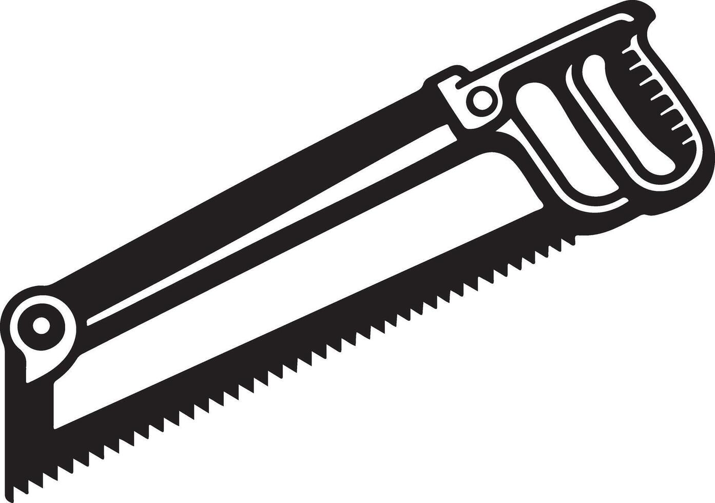 Unique Hacksaw Silhouette for Carpentry Tool Artwork vector