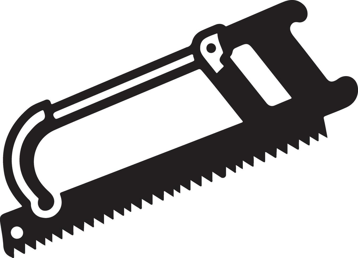Creative Hacksaw Carpentry Tool Silhouette Art Design vector
