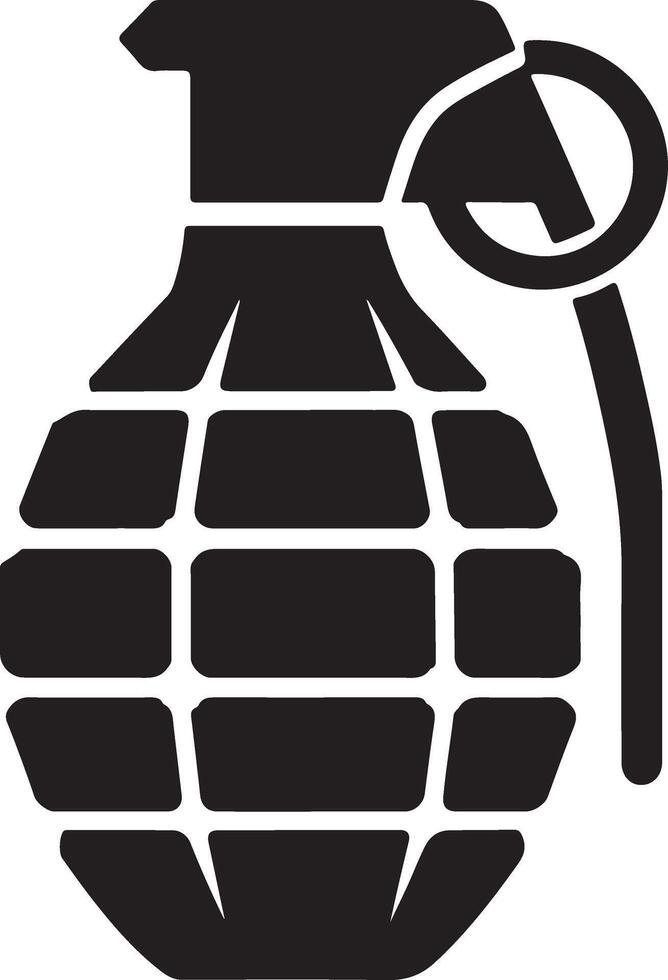 Unique Grenade Icon Silhouette for Art Projects vector