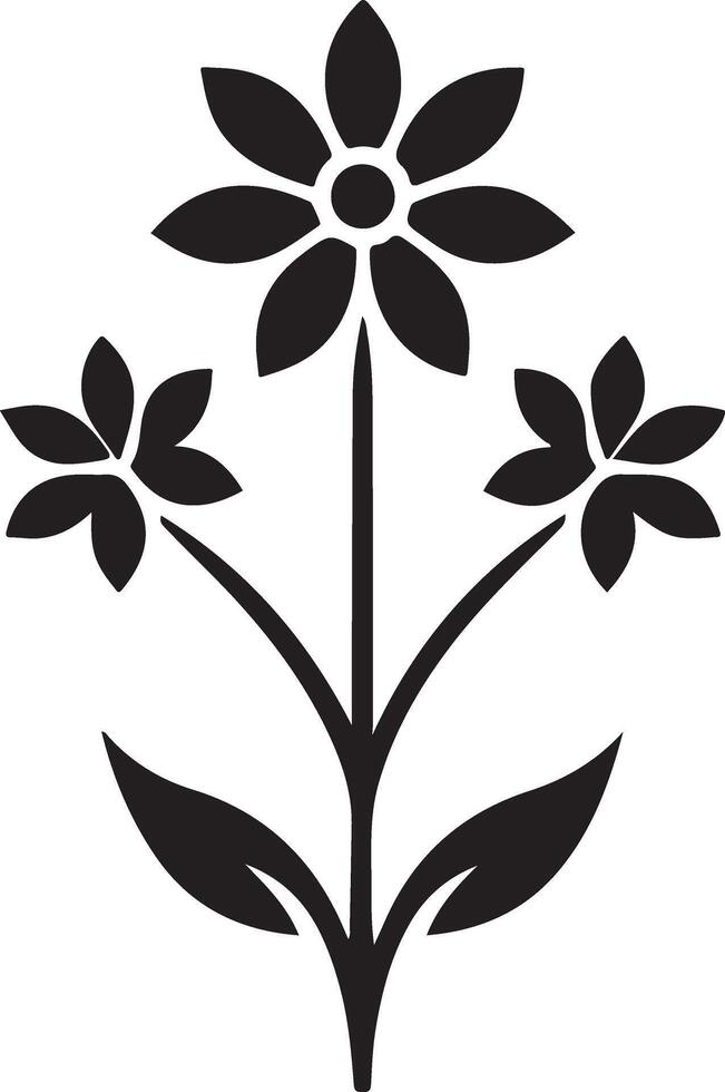 Elegant Motif Flower Silhouette Designs vector