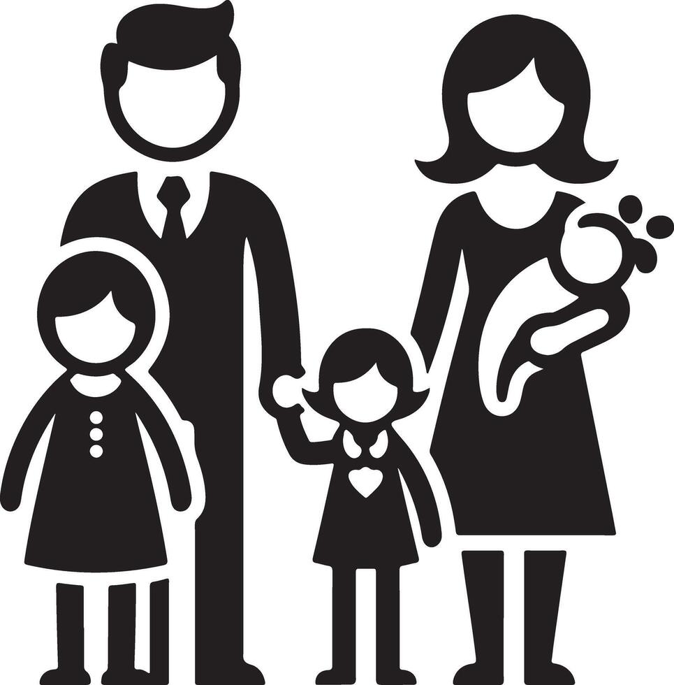 Unique Family Silhouette Art Collection vector