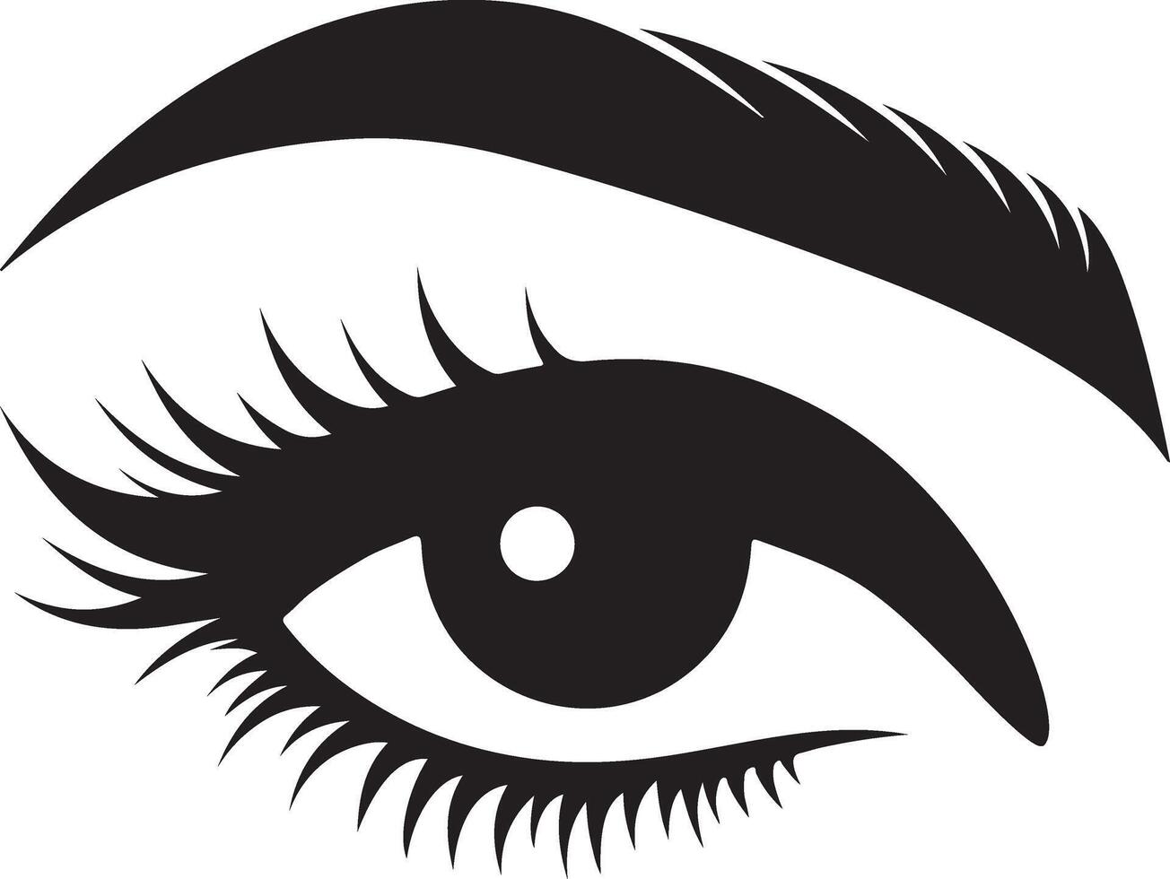 Female Eyes Silhouette Design Elements vector