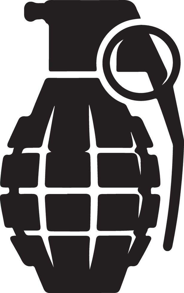 Detailed Grenade Icon Silhouette for Designers Use vector
