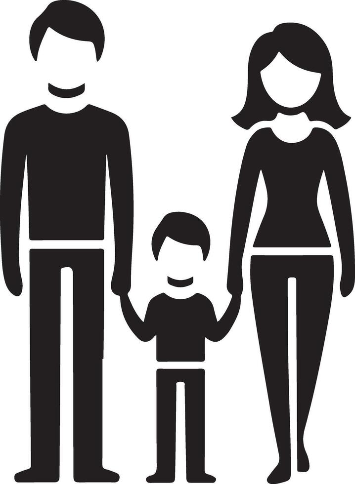 Professional Family Silhouette Image for Use vector