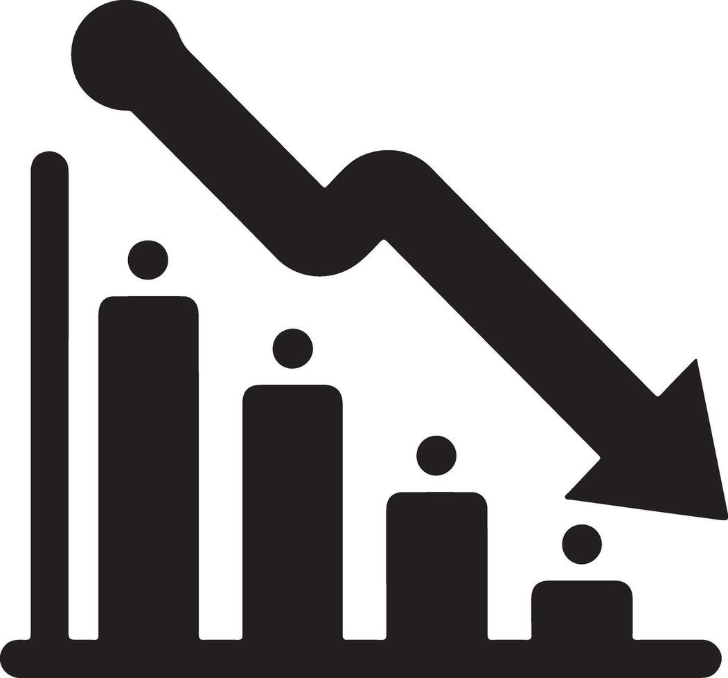 Professional Growth Graph Silhouette for Business Use vector