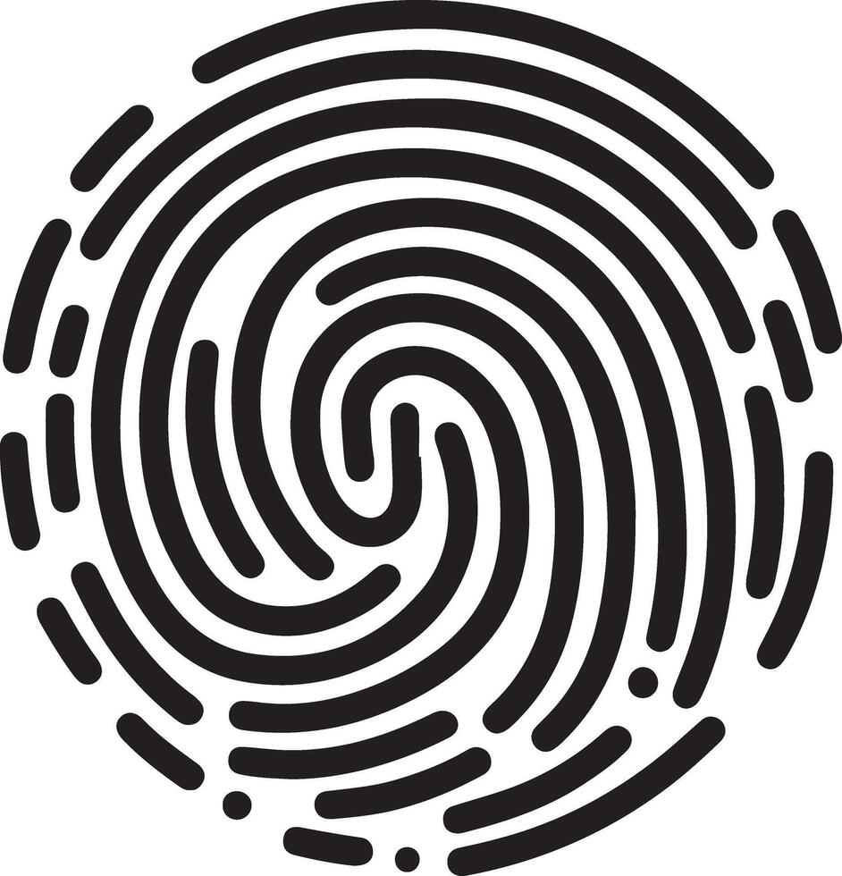 Stylish Fingerprint Silhouette Art Collection vector