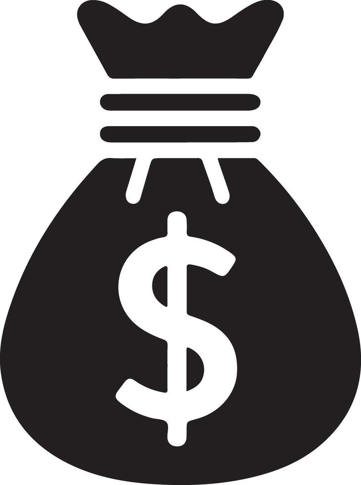 Stylish Silhouette Depicting Hand and Money Bag vector