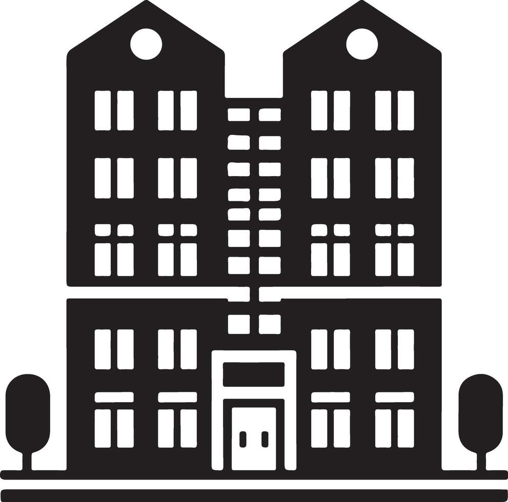 Inspiring Apartment Buildings Icon Silhouette Art vector