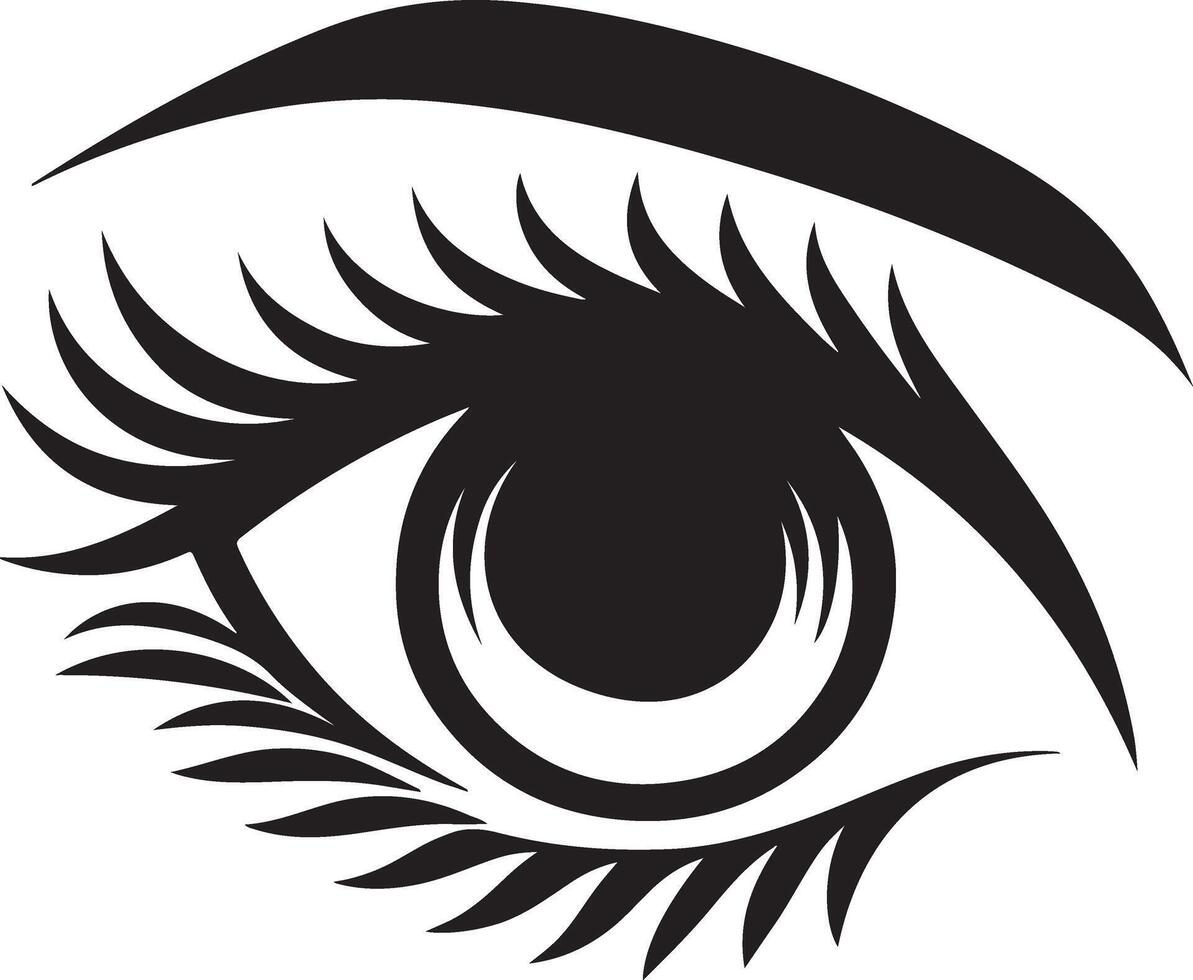 Unique Eye Logo Silhouette Artwork vector
