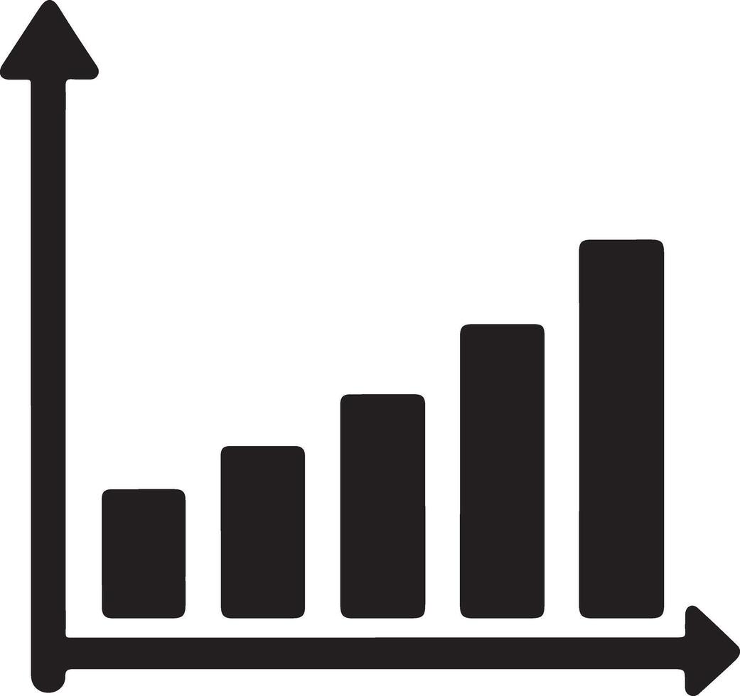High-Quality Growth Graph Silhouette Art for Presentations vector