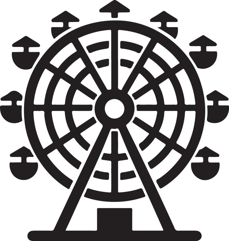 Elegant Ferris Wheel Silhouette Art Download vector