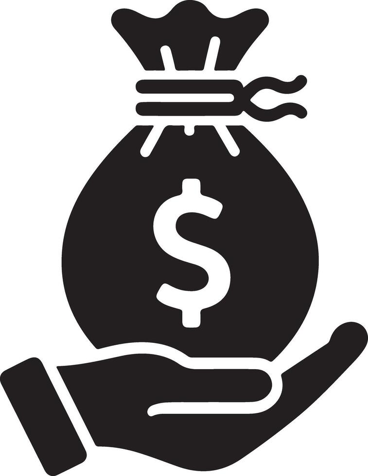 Hand Holding Money Bag Design Art vector