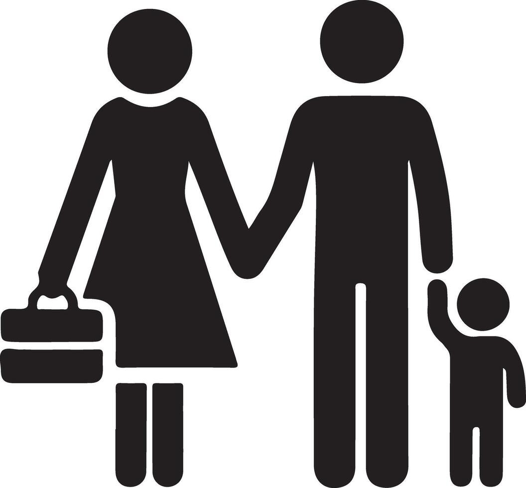 Heartwarming Family Icon Silhouette Graphics vector