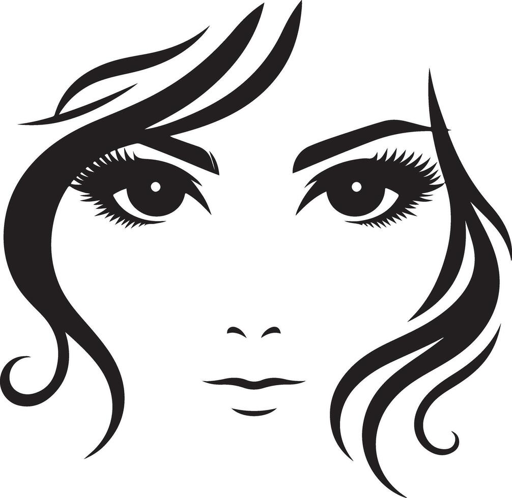 Artistic Image of Female Eyes Silhouette vector