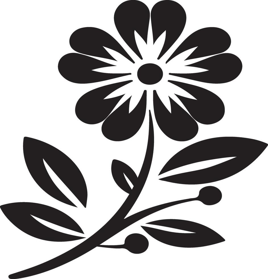 Explore the Charm of Delicate Flower Silhouette Art vector