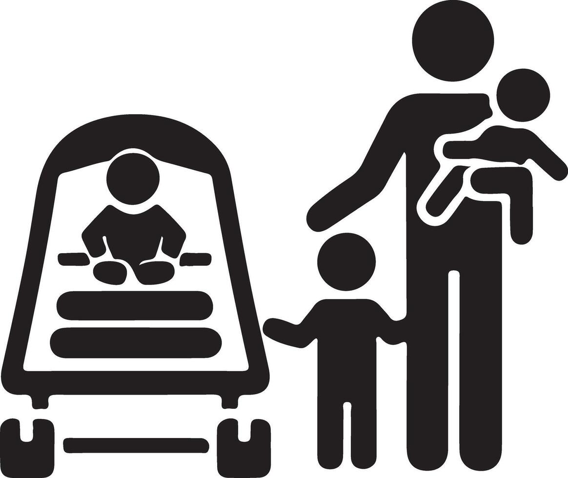 Fun Family Icon Silhouette Art Collection vector