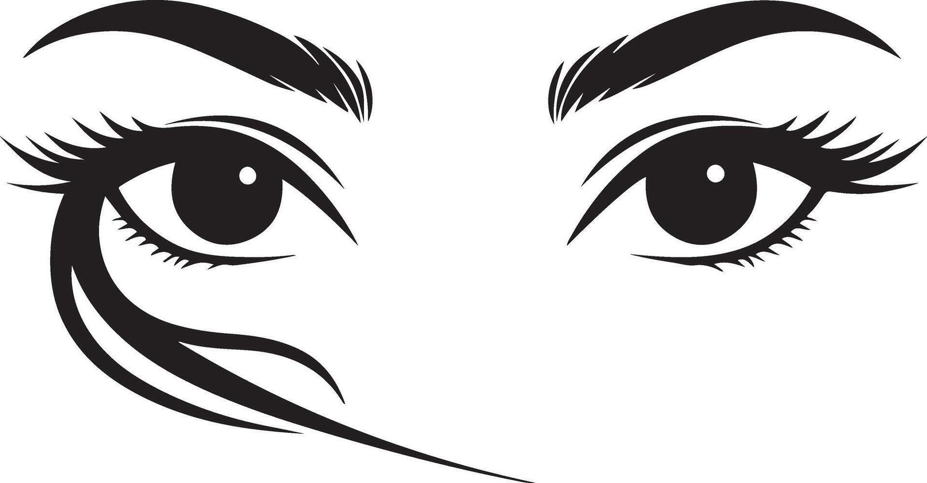 Unique Female Eyes Look Art for Designers vector