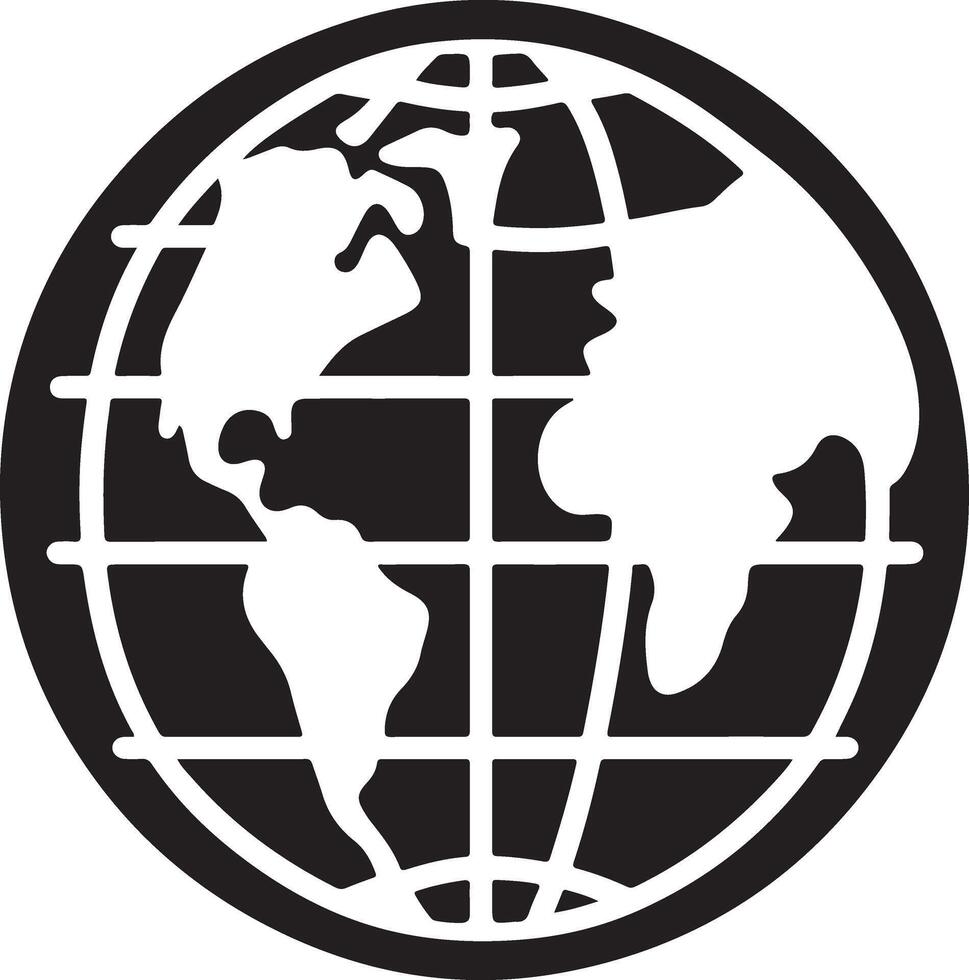 Stunning Earth Globe Silhouette Artwork vector