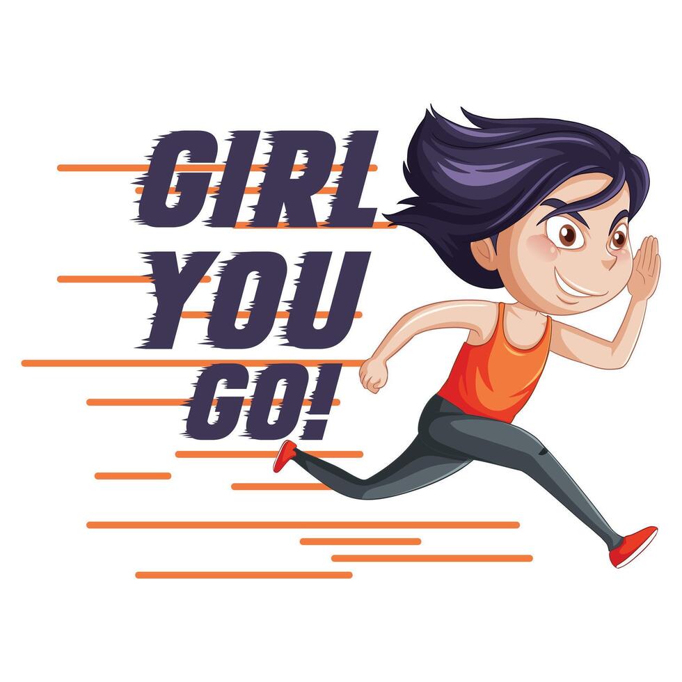 Girl on the Go - Stylish and Trendy Illustration vector