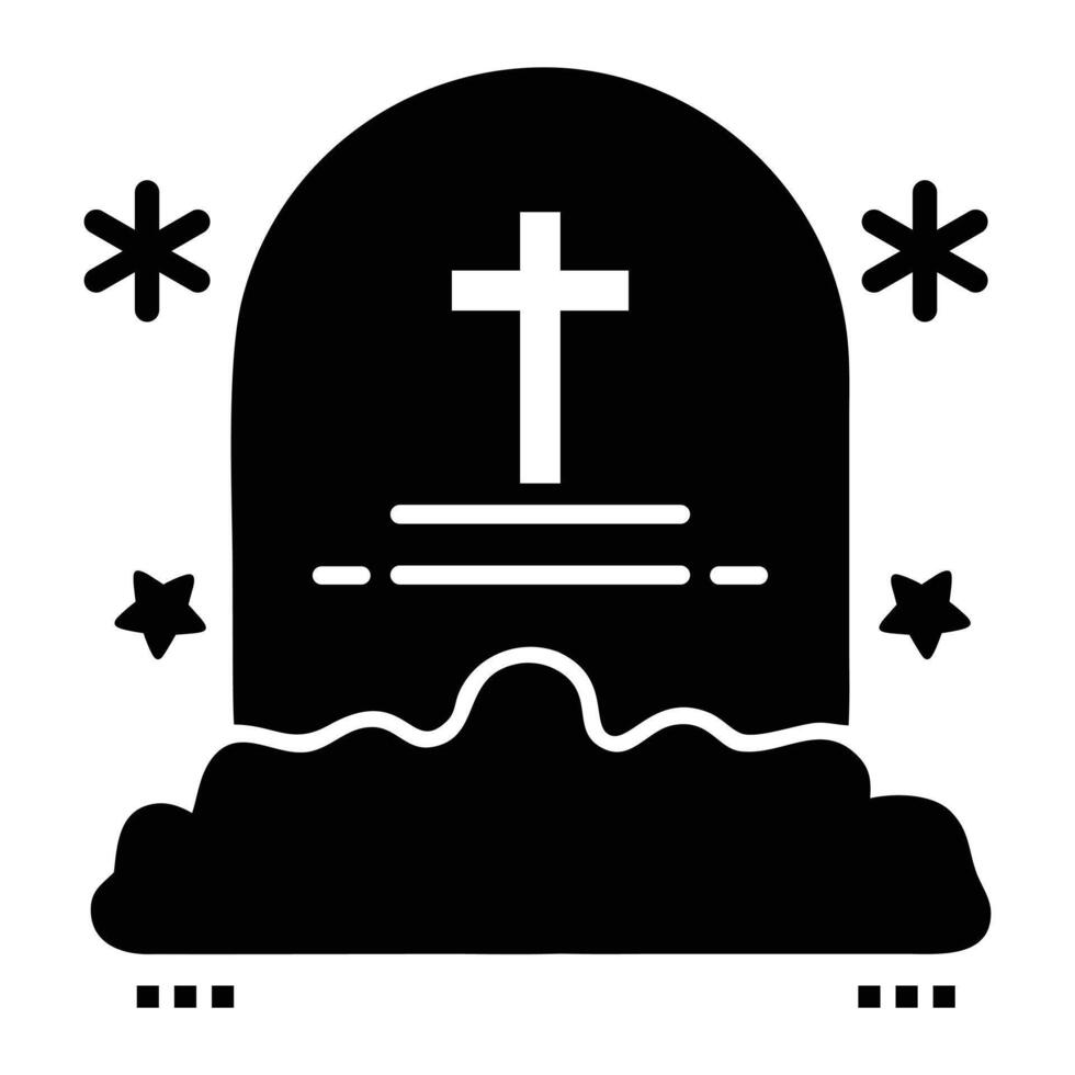 Graveyard Silhouette, Creepy Illustration vector