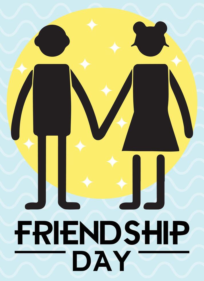 Simple and Elegant Friendship Day Poster - Illustration Art vector