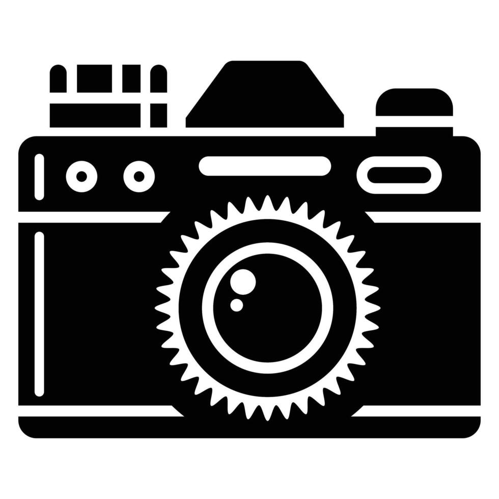 Monochrome Camera Silhouette - Sleek Art vector