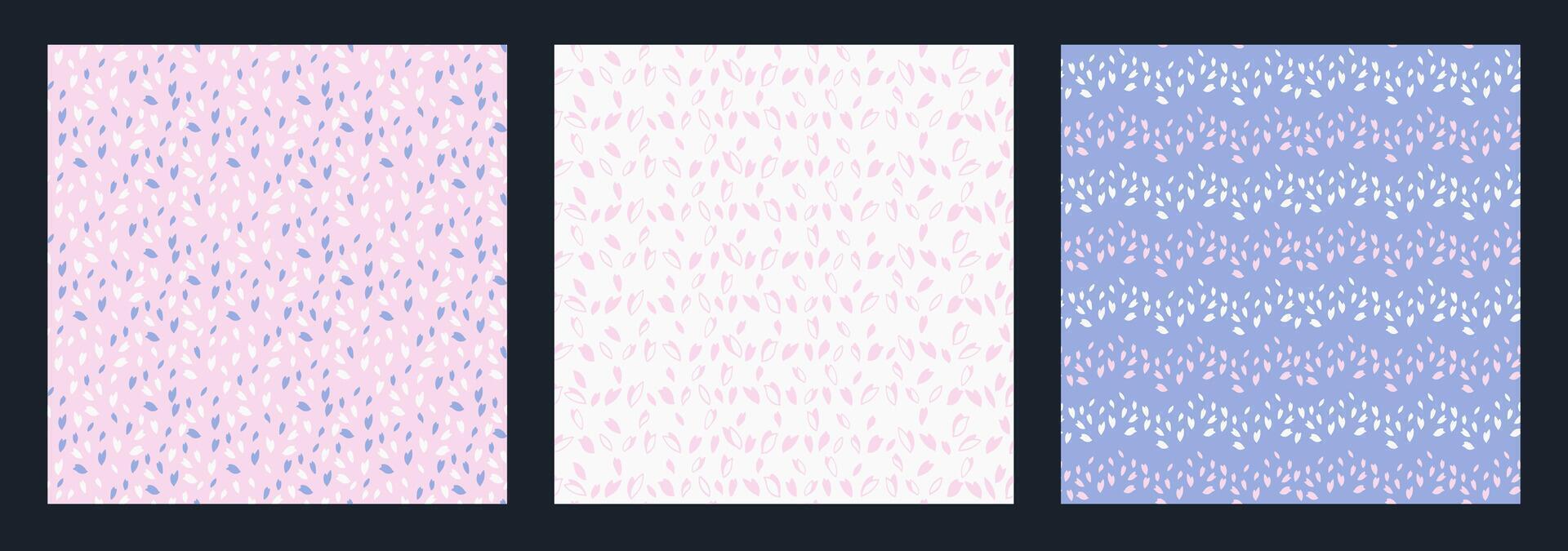 Pastel set of abstract square patterns with random dots, rhombus, zigzags, striped lines. hand drawn sketch shape. Simple backgrounds with polka dot, drops, spots. vector