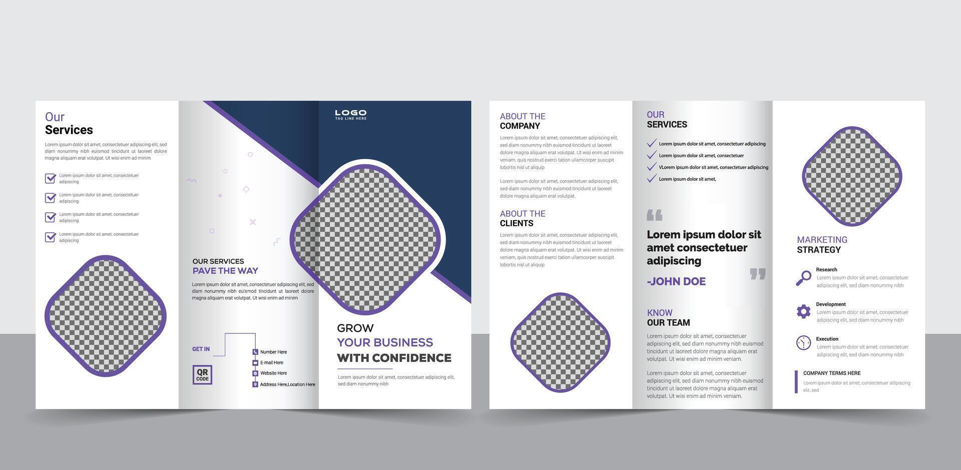 corporate trifold brochure design vector