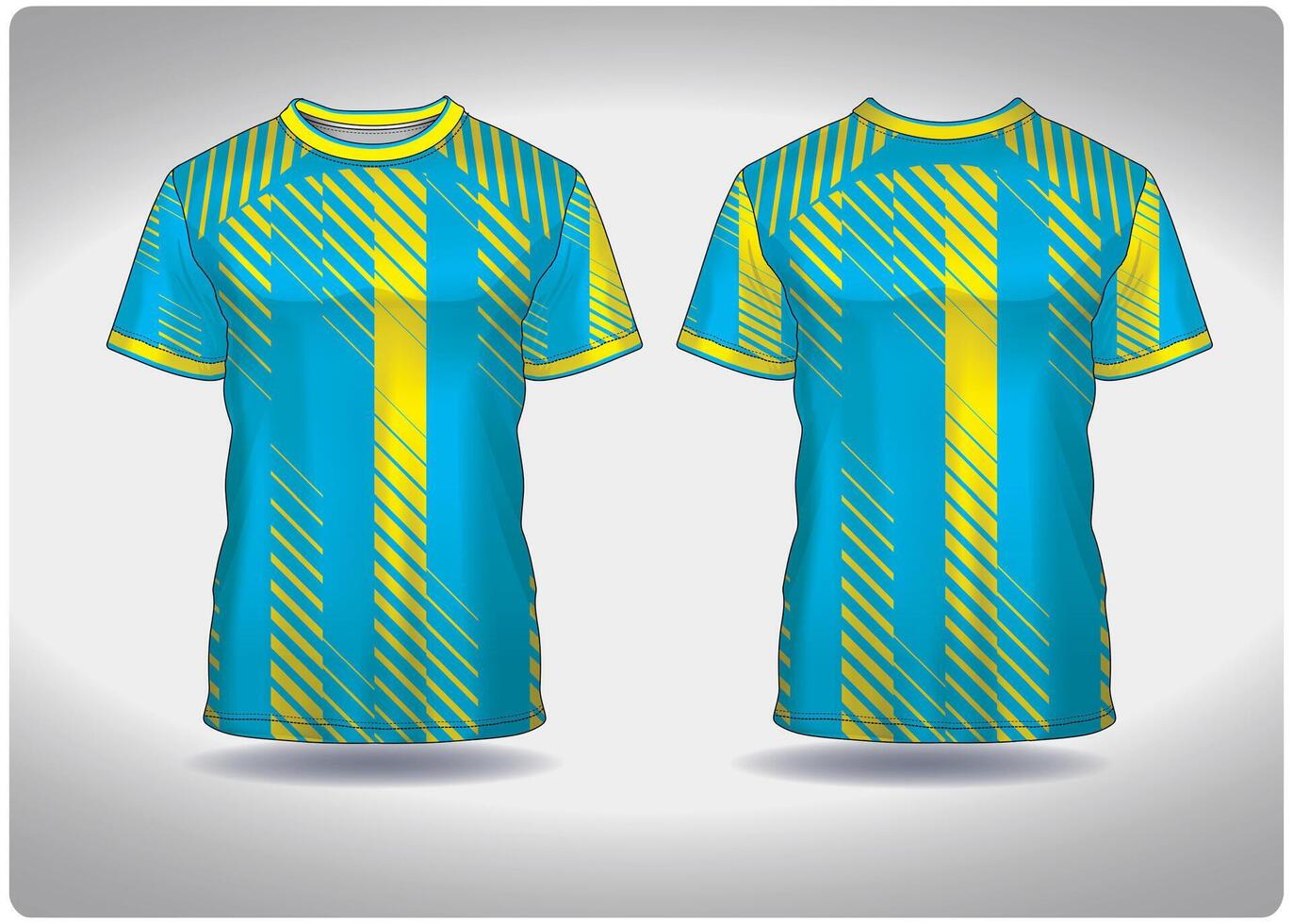 EPS jersey sports shirt .blue yellow zebra crossing pattern design, illustration, textile background for round neck sports t-shirt, football jersey shirt vector