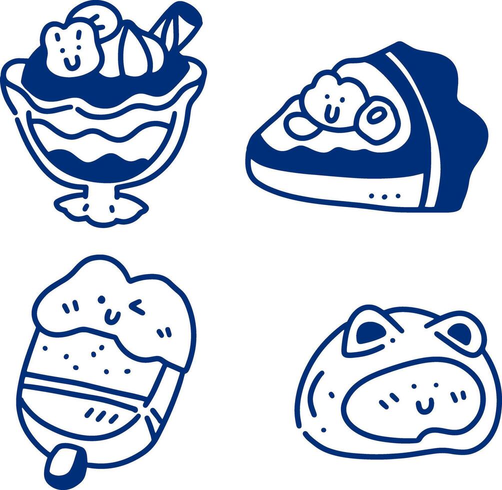 dessert coloring line for templates. vector