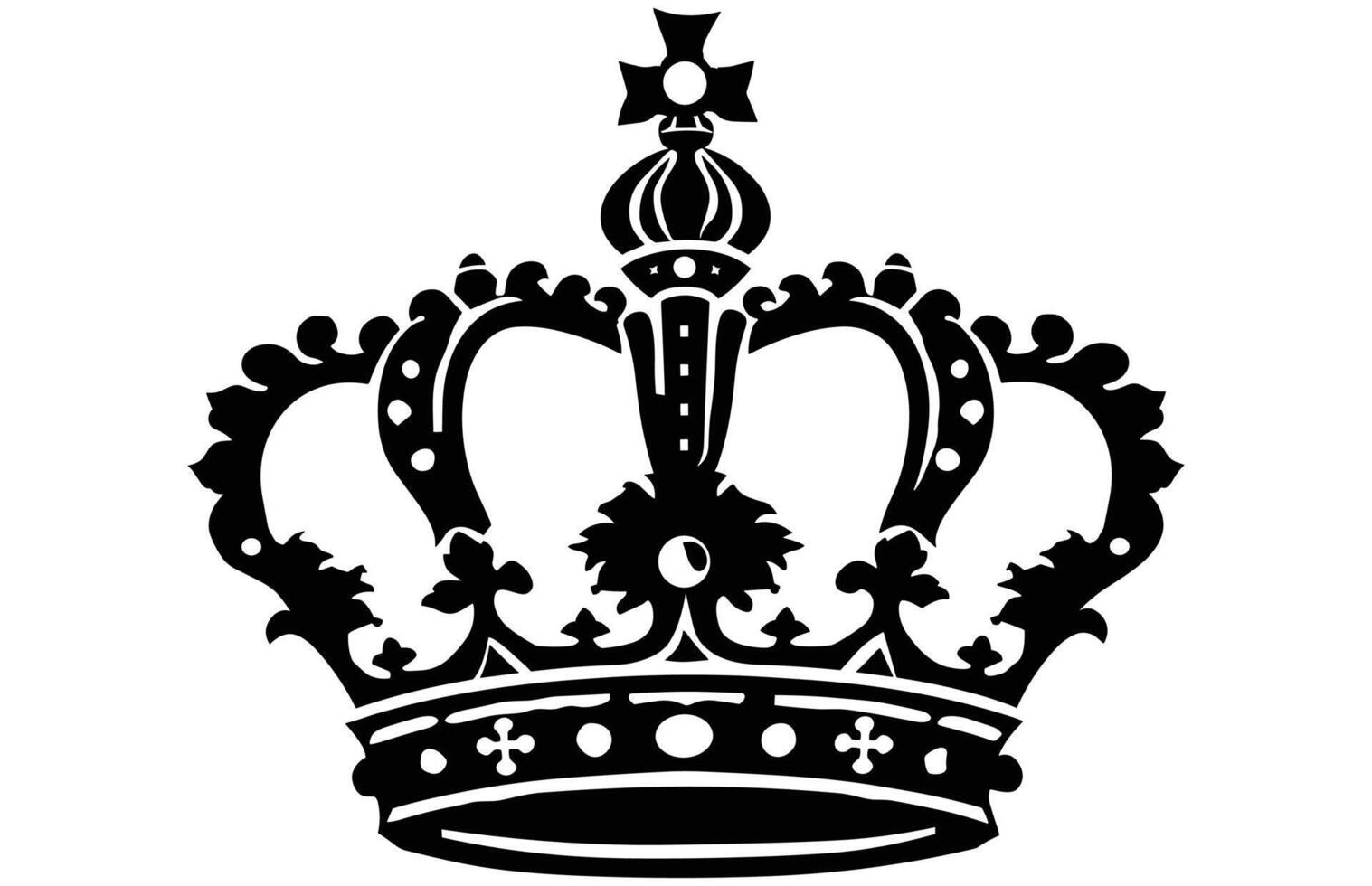 Crown Silhouette - Elegant Crown Illustration vector