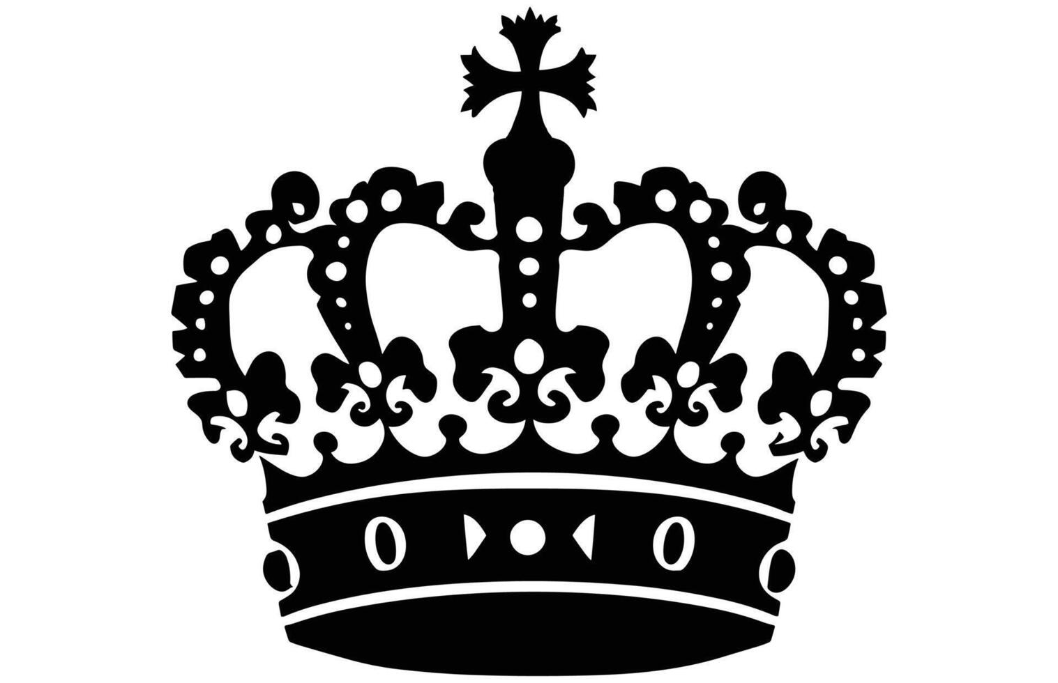 Crown Silhouette - Elegant Monarchy Crown Design vector