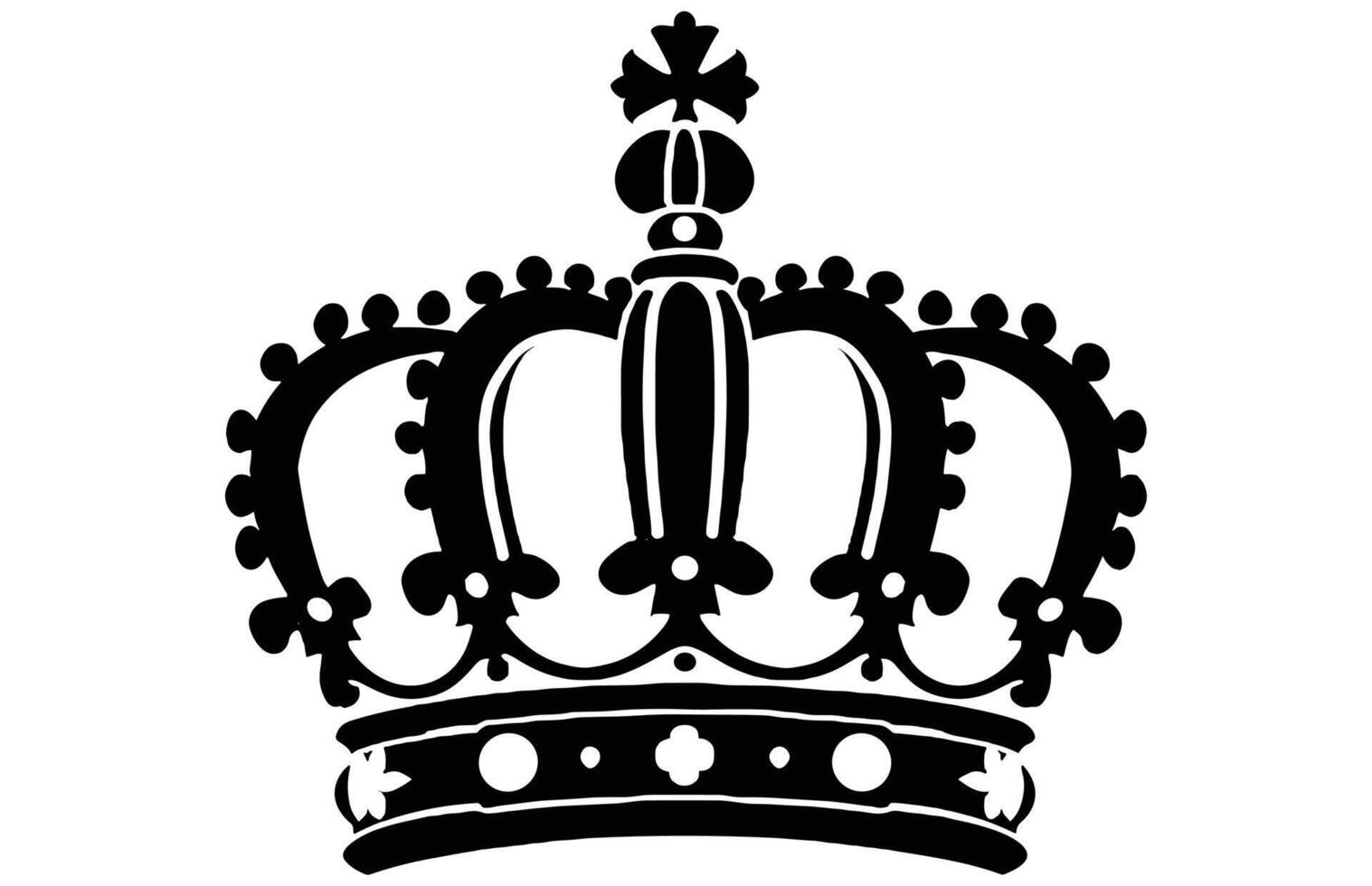 Crown Silhouette - Noble King and Queen Crown Design vector