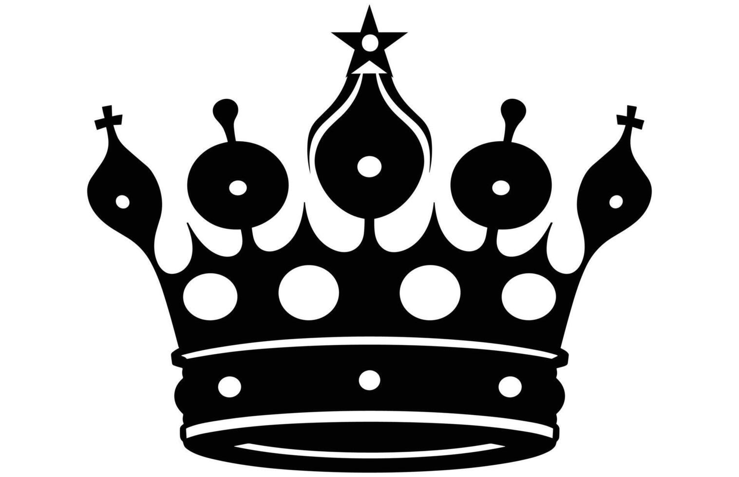 Crown Silhouette - Timeless Royal Crown Outline Design vector