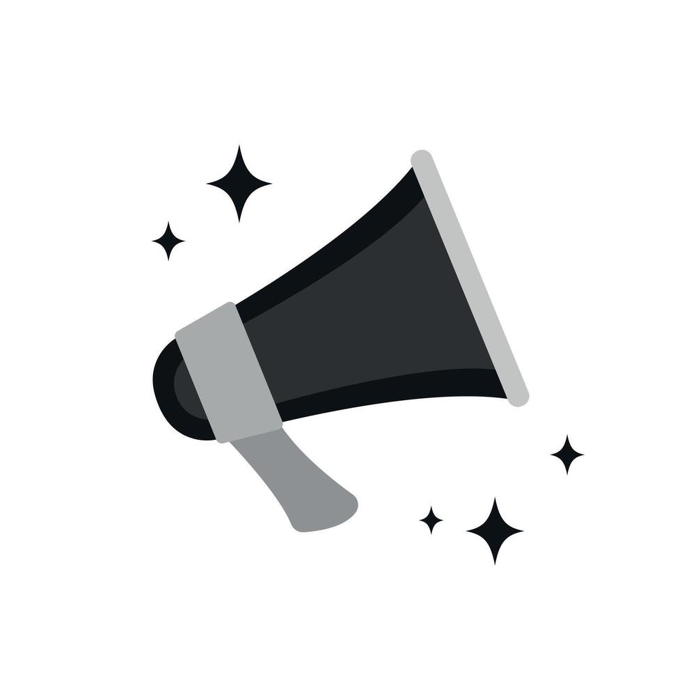 Loudspeaker megaphone monochrome icon isolated on white background vector