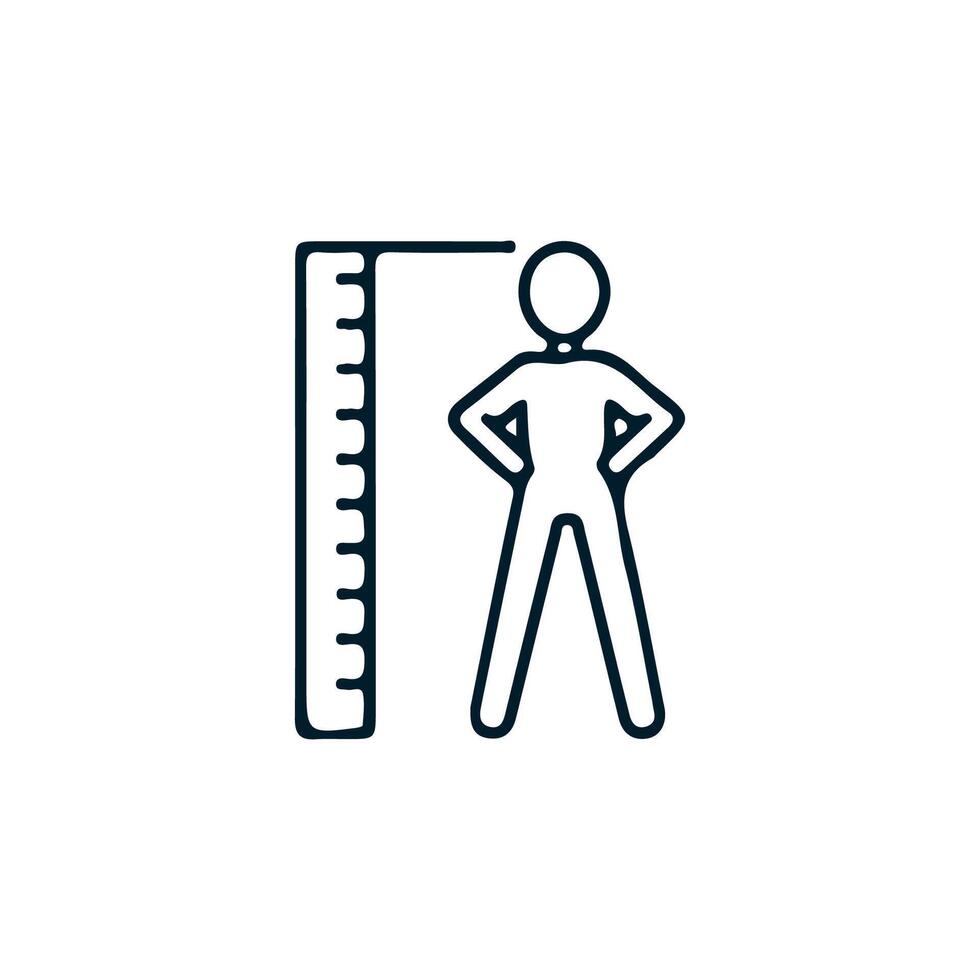 Adjustable line height icon Adjust length symbol size adjustment arrow sign, isolated on white background. Adjustable Height information sign. vector