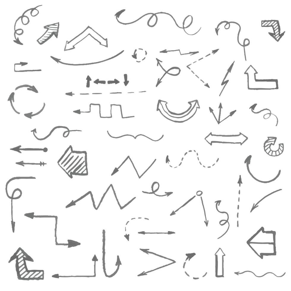 Arrows and infographics elements doodle sketch hand drawn illustration vector
