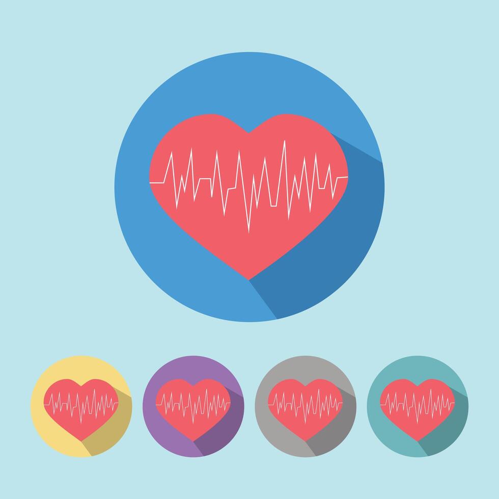 Medical icon heart flat minimalistic colorful illustration color vector