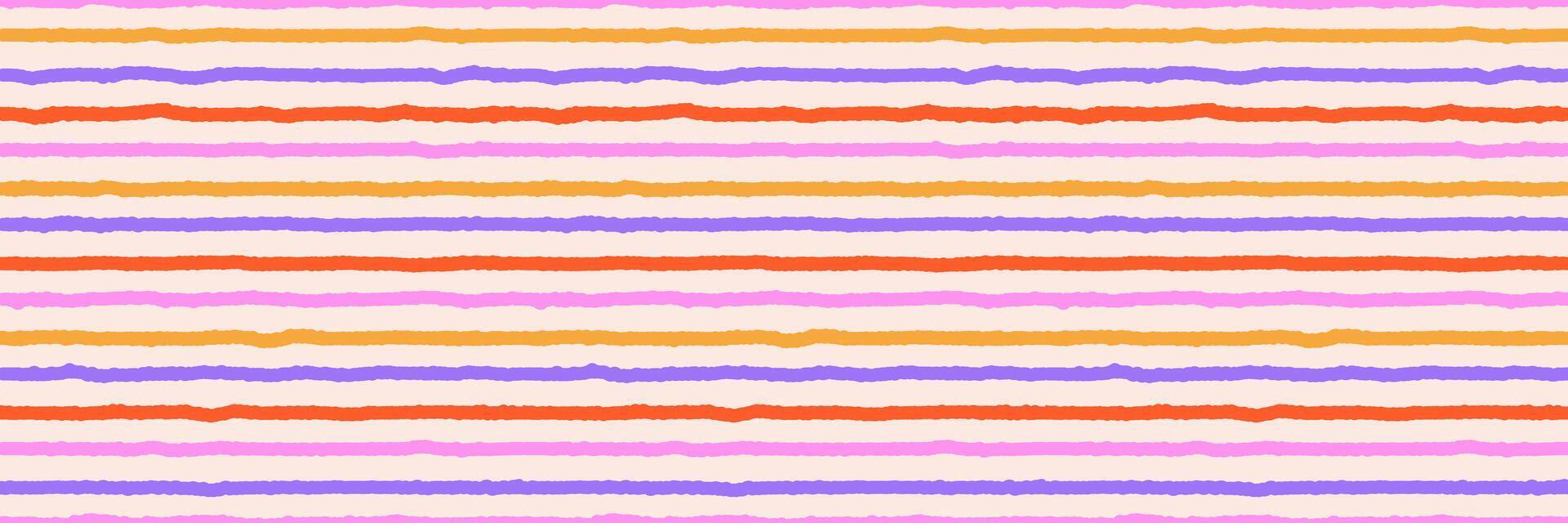 Abstract seamless pattern, colorful hand drawn textural line, stripe. Trendy design, simple and playful doodle wallpaper print vector
