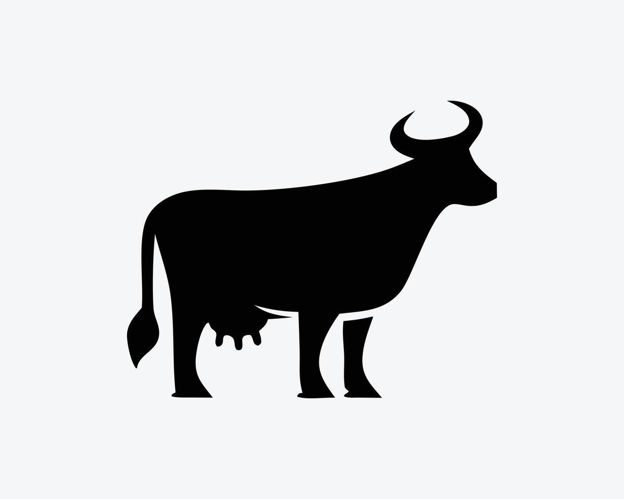 A black cow silhouette on a white background vector
