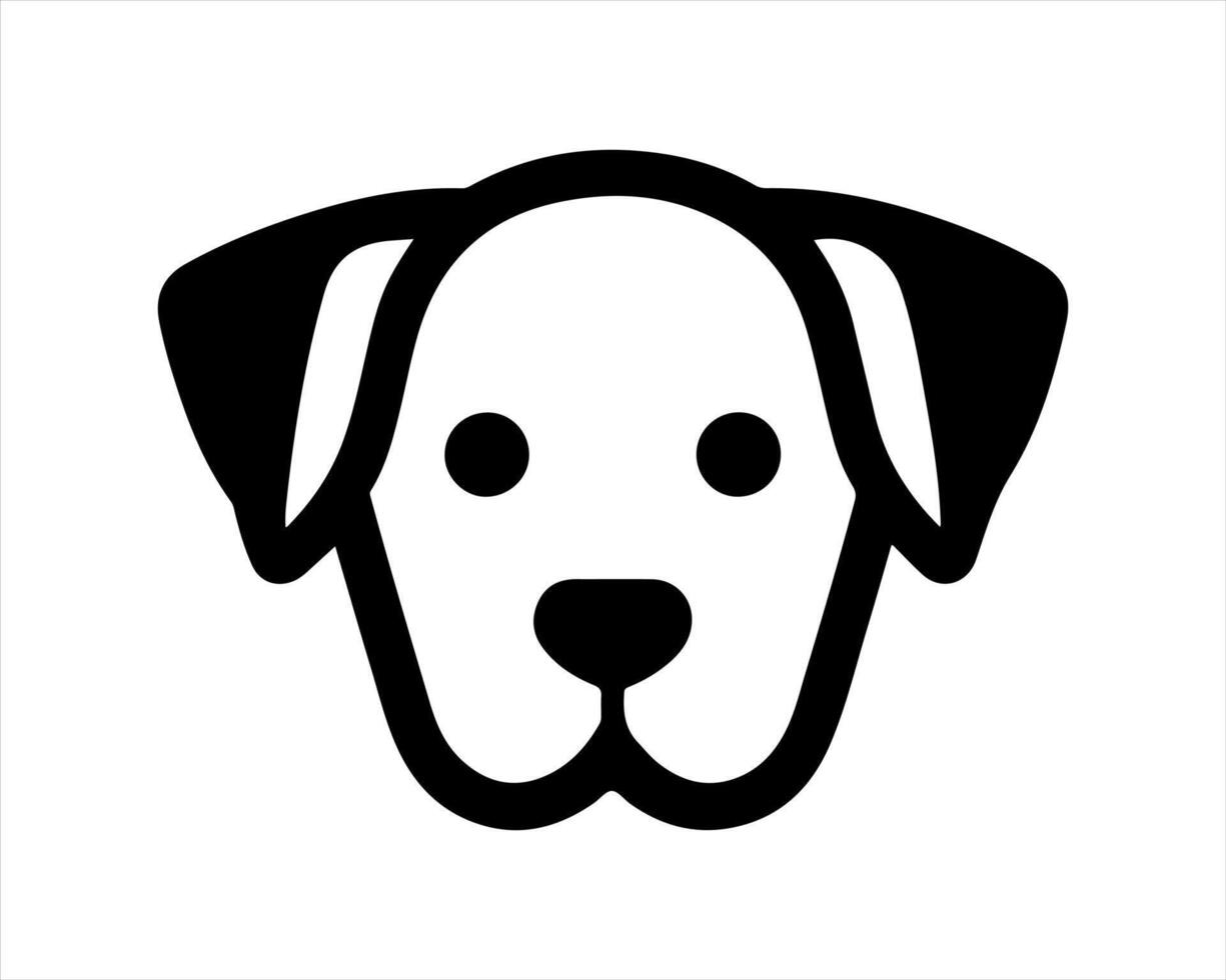 A black and white dog head icon on a white background vector