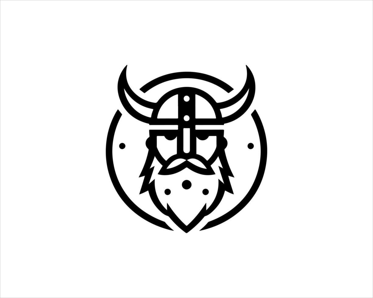 Viking head logo design vector
