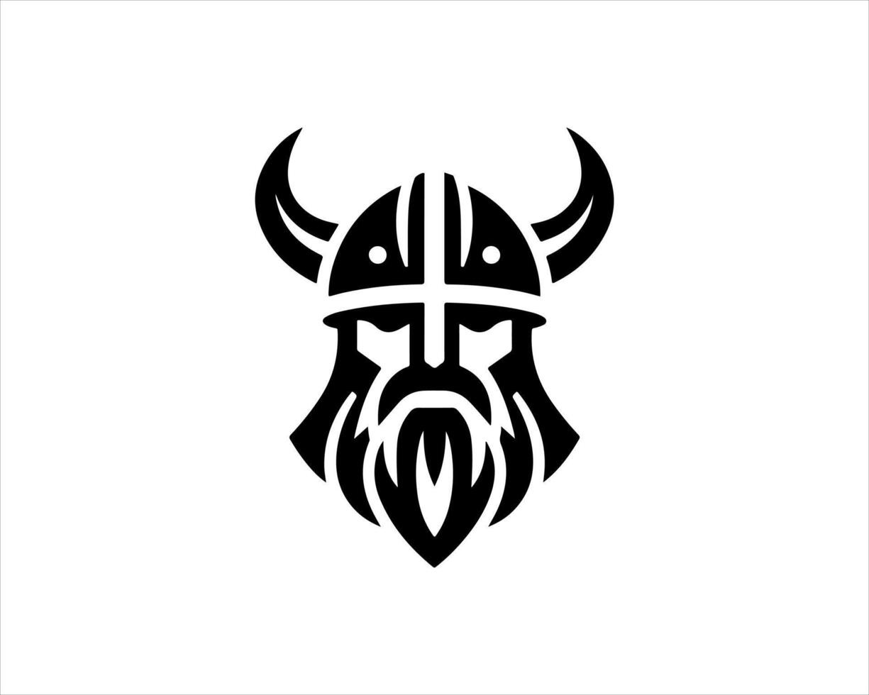 Viking head logo design vector