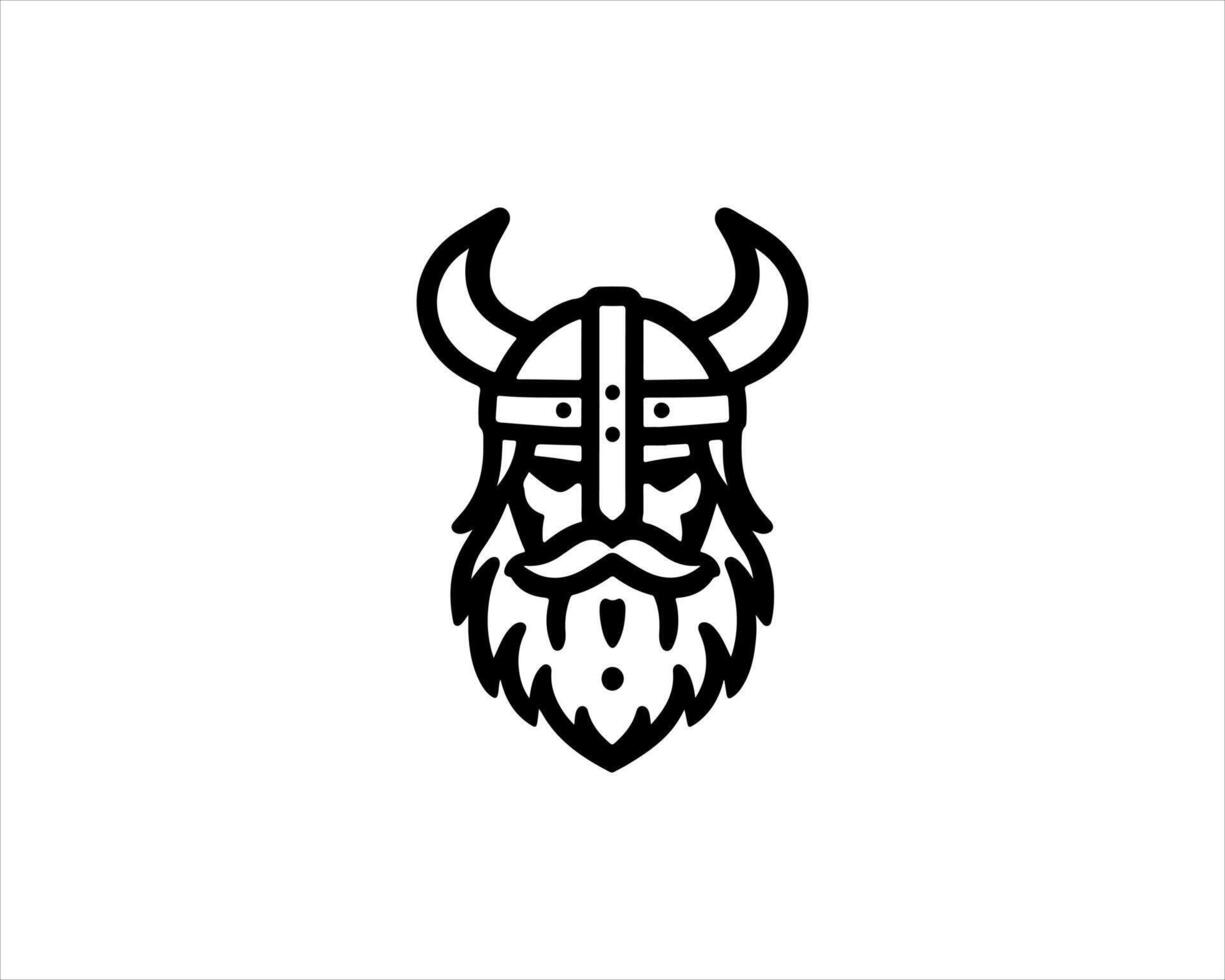 Viking helmet logo design vector
