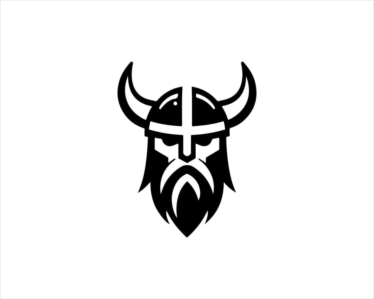 Viking head logo design vector