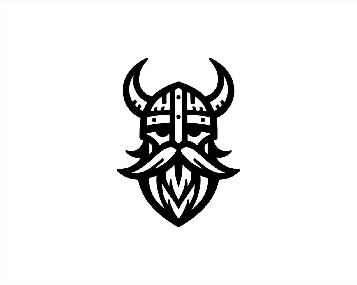 Viking head logo design vector