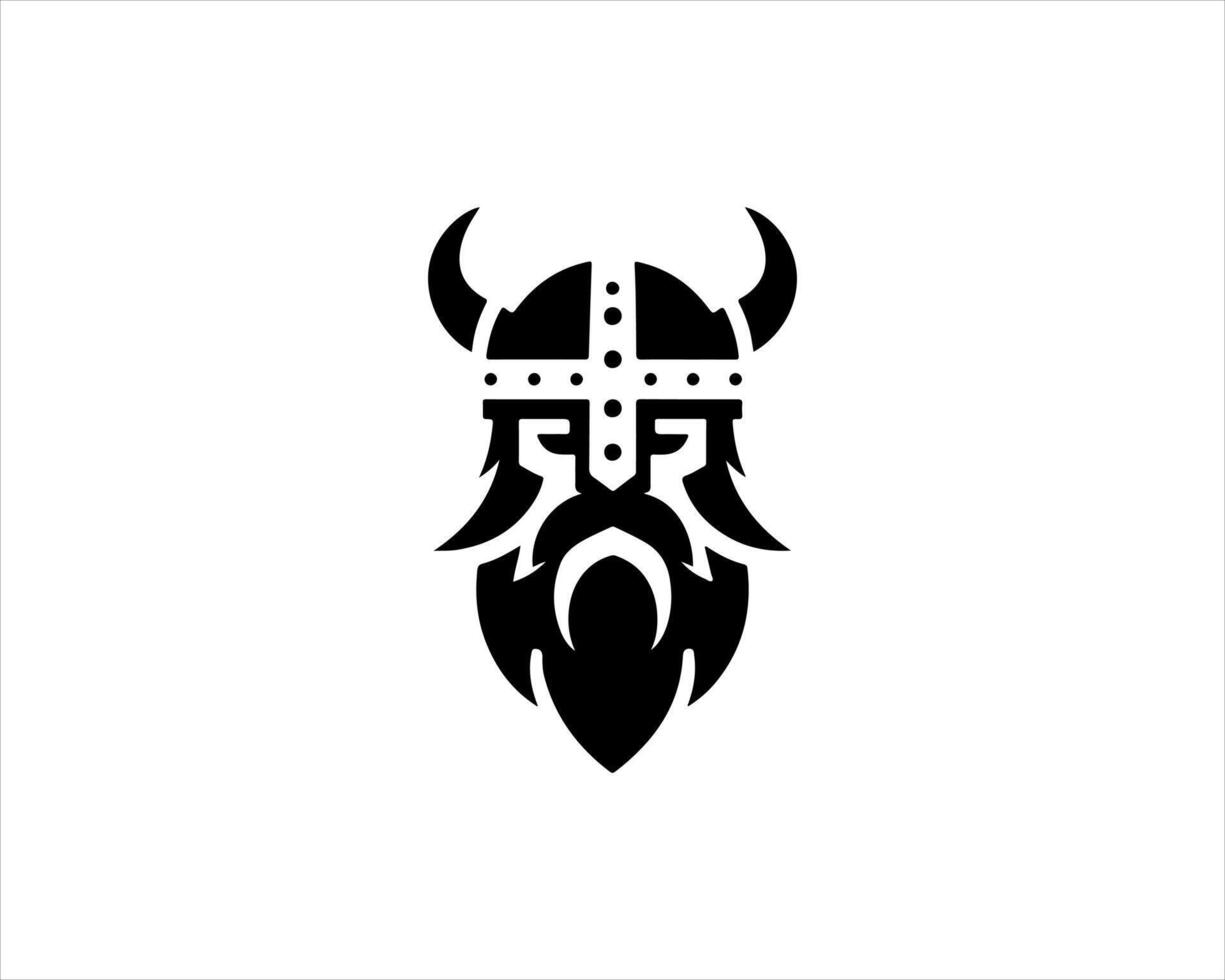 Viking head logo design vector