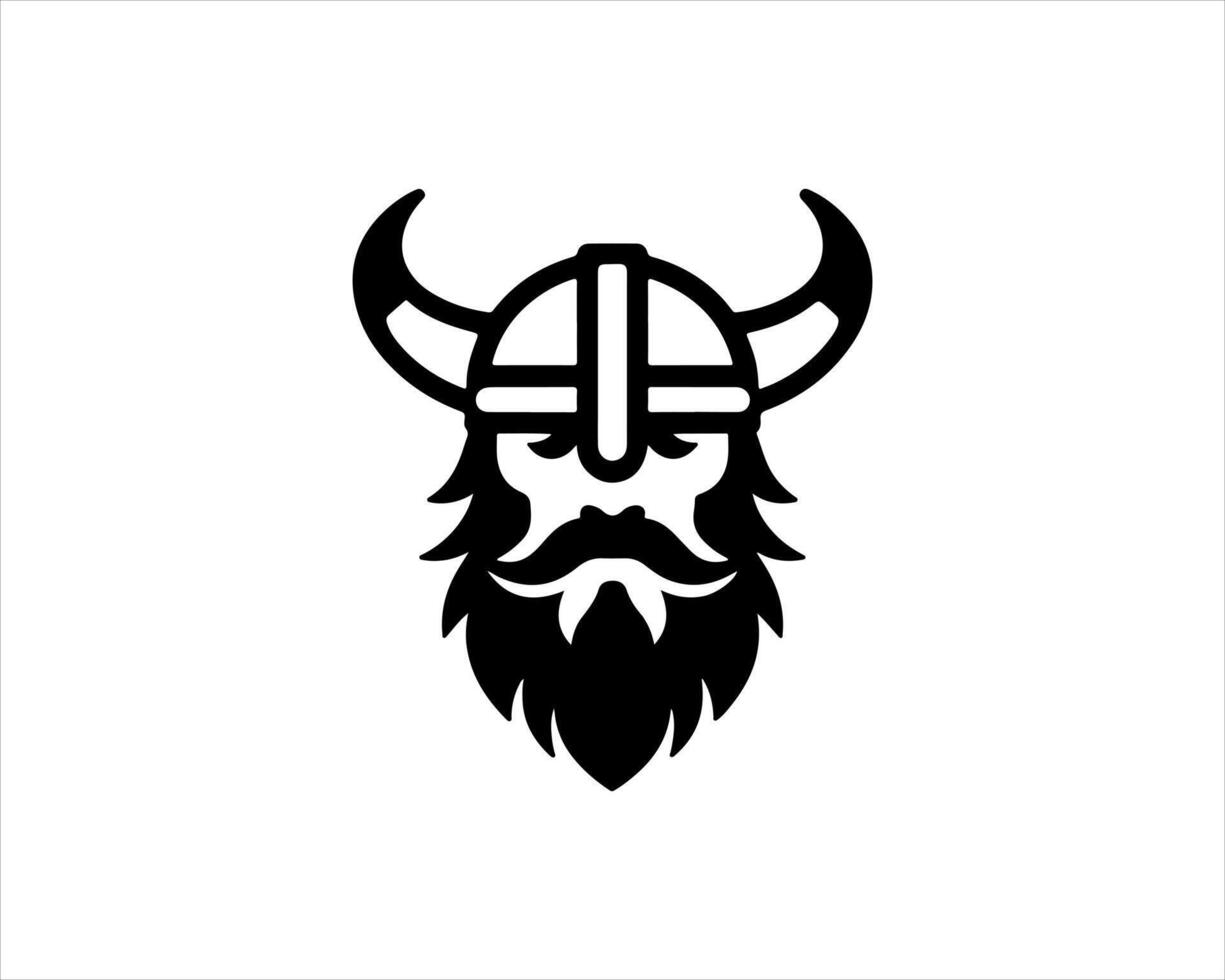 Viking head logo design vector