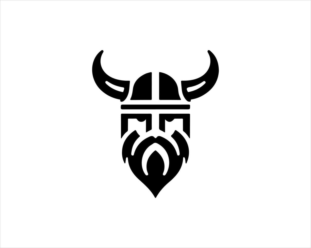 Viking head logo design vector