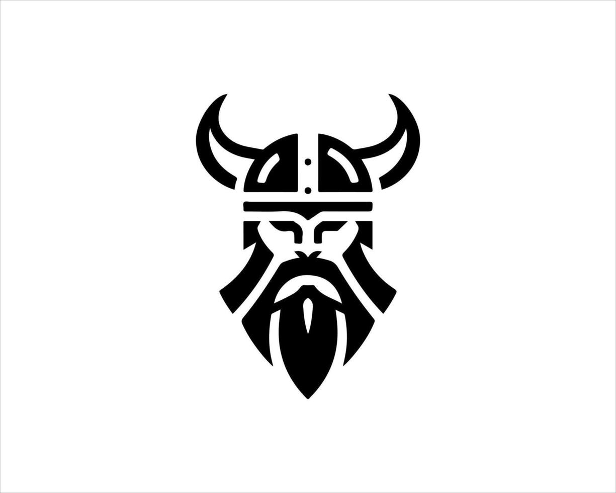 Viking head logo design vector